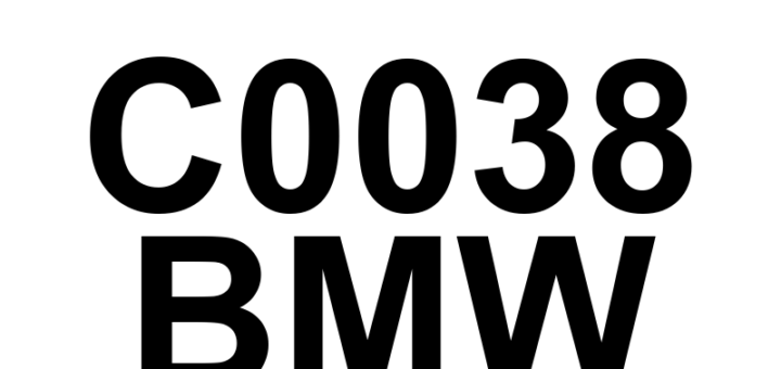 DTC C0038 BMW - Definição em inglês: Left Rear Wheel Speed Sensor Supply Definição em Português: Sensor de Velocidade da Roda Traseira Esquerda - Alimentação