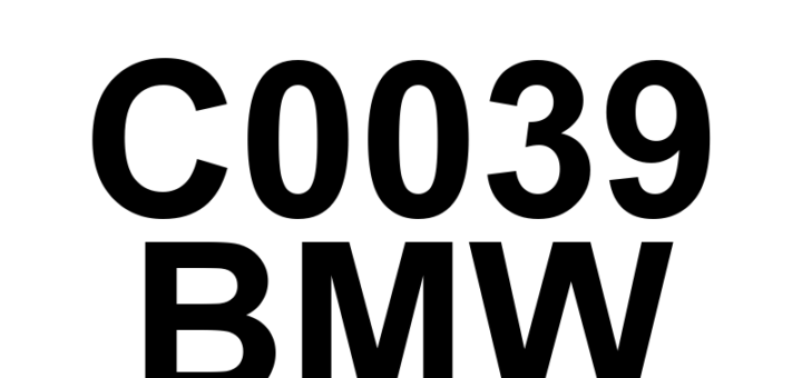 DTC C0039 BMW - Definição em inglês: Right Rear Tone Wheel Definição em Português: Roda Fônica Traseira Direita