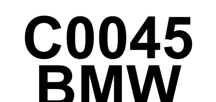 DTC C0045 BMW - Definição em inglês: Brake Pressure Sensor 'B' Definição em Português: Sensor de Pressão do Freio 'B'