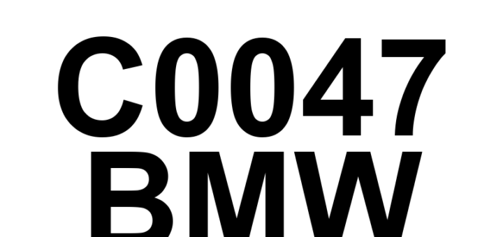 DTC C0047 BMW - Definição em inglês: Brake Booster Pressure Sensor Definição em Português: Sensor de Pressão do Servo de Freio