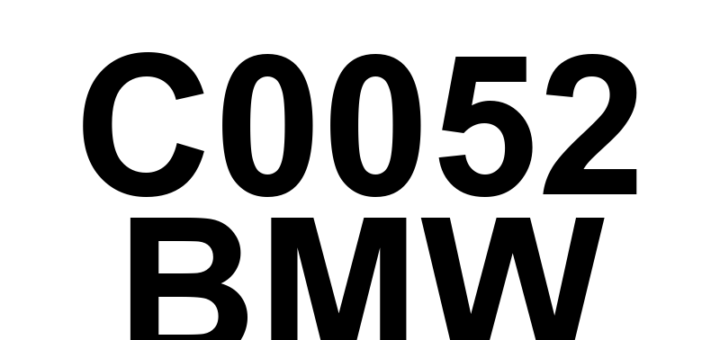 DTC C0052 BMW - Definição em inglês: Steering Wheel Position Sensor 'Signal A' Definição em Português: Sensor de Posição do Volante - Sinal A