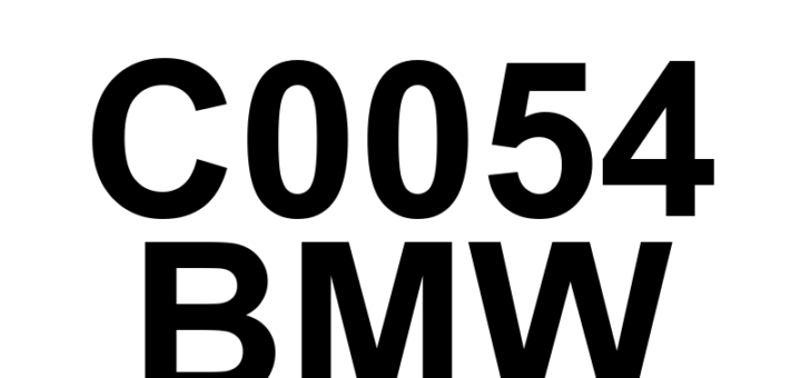 DTC C0054 BMW - Definição em inglês: Steering Wheel Position Sensor 'Signal C' Definição em Português: Sensor de Posição do Volante - Sinal C