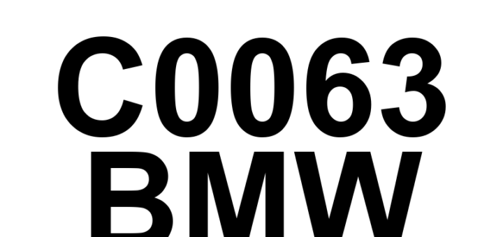 DTC C0063 BMW - Definição em inglês: Yaw Rate Sensor Definição em Português: Sensor de Taxa de Guinada.