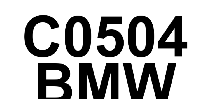 DTC C0504 BMW - Definição em inglês: Left Front Wheel Speed Sensor Intermittent/Erratic Definição em Português: Sensor de Velocidade da Roda Dianteira Esquerda - Intermitente/Irregular