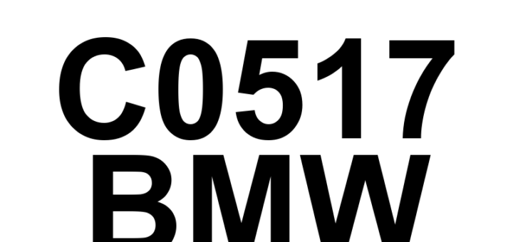 DTC C0517 BMW - Definição em inglês: Right Rear Wheel Speed Sensor Correlation Definição em Português: Sensor de Velocidade da Roda Traseira Direita - Correlação