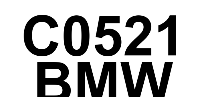 DTC C0521 BMW - Definição em inglês: Multi-axis Acceleration Sensor Module 'B' Range/Performance Definição em Português: Módulo do Sensor de Aceleração Multi-eixo 'B' - Faixa/Desempenho