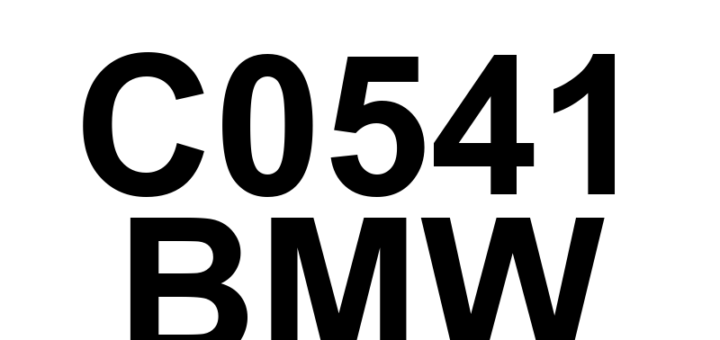 DTC C0541 BMW - Definição em inglês: Brake Pressure Sensor 'B' Range/Performance Definição em Português: Sensor de Pressão do Freio 'B' - Faixa/Desempenho