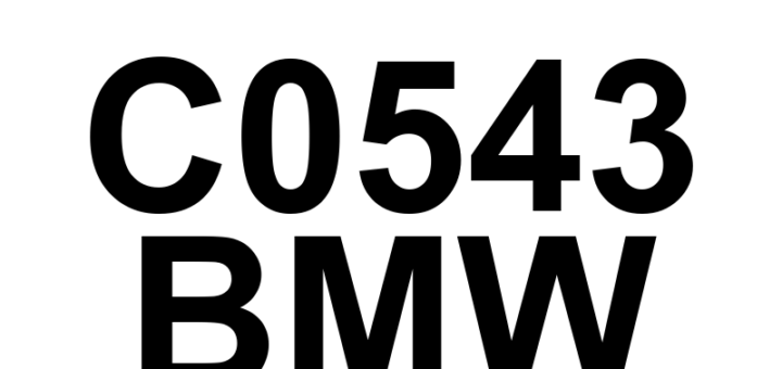 DTC C0543 BMW - Definição em inglês: Brake Pressure Sensor 'B' Circuit High Definição em Português: Sensor de Pressão do Freio 'B' - Circuito com Alta Tensão