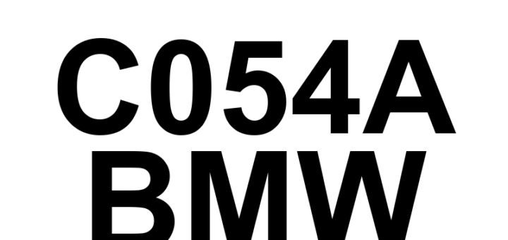 DTC C054A BMW - Definição em inglês: Vacuum Sensor 'A' Range/Performance Definição em Português: Sensor de Vácuo 'A' - Faixa/Desempenho
