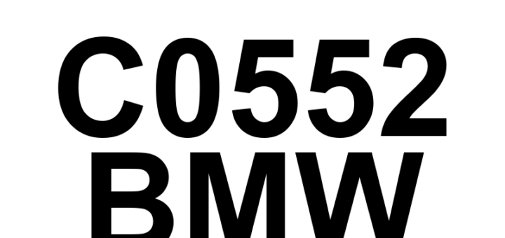 DTC C0552 BMW - Definição em inglês: Longitudinal Acceleration Sensor Range/Performance Definição em Português: Sensor de Aceleração Longitudinal - Faixa/Desempenho
