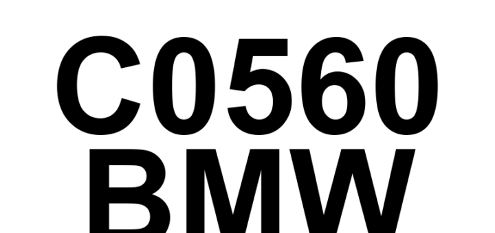 DTC C0560 BMW - Definição em inglês: Brake Pressure Sensor 'A' Missing Calibration Definição em Português: Sensor de Pressão do Freio 'A' - Calibração Ausente