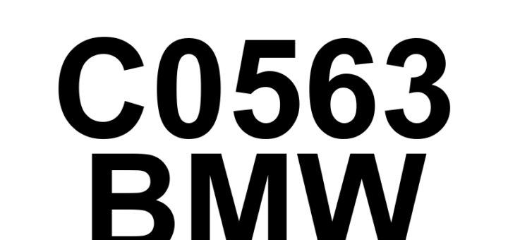 DTC C0563 BMW - Definição em inglês: ABS Control Module Performance Definição em Português: Módulo de Controle do ABS - Desempenho Comprometido