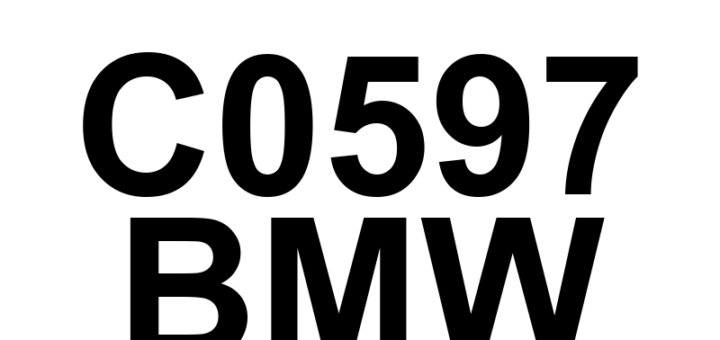 DTC C0597 BMW - Definição em inglês: Brake System Control Module 'A' Performance Definição em Português: Módulo de Controle do Sistema de Freio 'A' - Desempenho Insatisfatório.