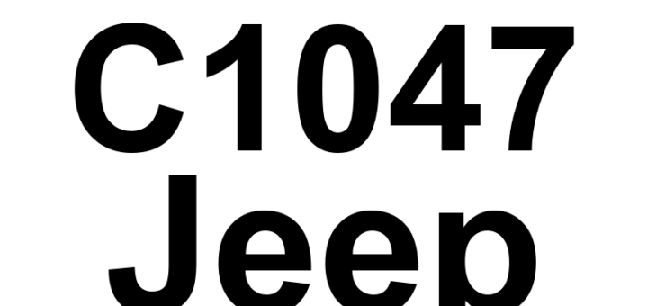 DTC C1047 Jeep - Definição em inglês: Right Front Wheel Pressure Phase Monitoring Definição em Português: Monitoramento da Fase de Pressão da Roda Dianteira Direita