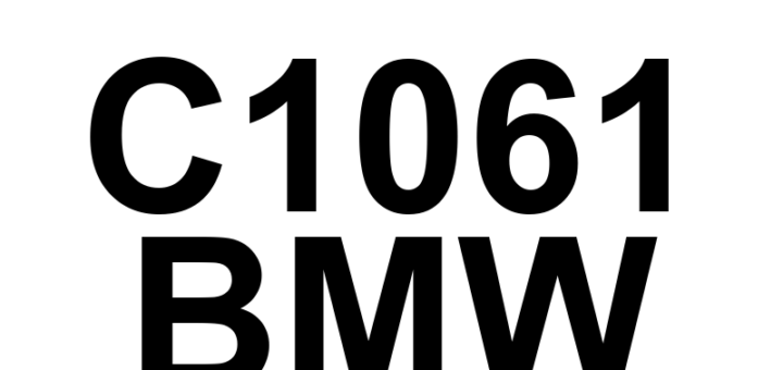 DTC C1061 BMW - Definição em inglês: Brake Pedal Position Sensor Circuit Range/Performance Definição em Português: Sensor de Posição do Pedal de Freio - Faixa/Desempenho do Circuito