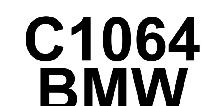 DTC C1064 BMW - Definição em inglês: Brake Pedal Position Sensor Circuit Range/Performance - Signal Too High Definição em Português: Sensor de Posição do Pedal de Freio - Sinal Muito Alto