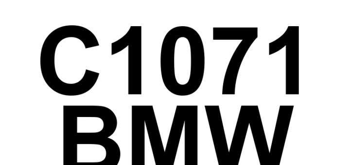 DTC C1071 BMW - Definição em inglês: Brake System Regenerative Braking, Brake Torques Range/Performance Definição em Português: Sistema de Freio Regenerativo - Faixa/Desempenho dos Torques de Freio