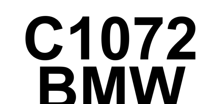 DTC C1072 BMW - Definição em inglês: Brake System Monitoring DSC Definição em Português: Monitoramento do Sistema de Freios - DSC