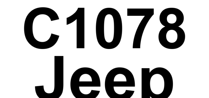 DTC C1078 Jeep - Definição em inglês: Tire Revolutions Range Performance Definição em Português: Revoluções do Pneus - Desempenho Fora da Faixa