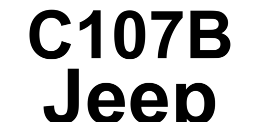 DTC C107B Jeep - Definição em inglês: Wheel Speed Comparative Performance Definição em Português: Desempenho Comparativo da Velocidade da Roda