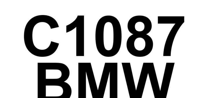 DTC C1087 BMW - Definição em inglês: Internal DSC Control Module Valve Driver Circuit Error Definição em Português: Erro no Circuito do Driver da Válvula do Módulo de Controle DSC Interno.