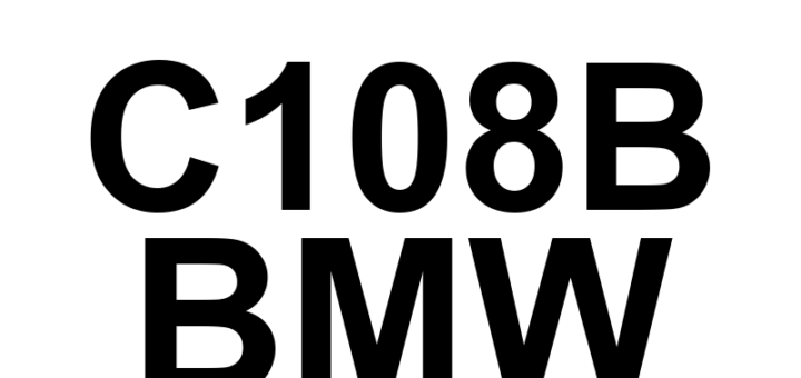 DTC C108B BMW - Definição em inglês: Internal DSC Control Module Valve Coil 'B' Circuit Electrical Definição em Português: Módulo de Controle DSC Interno - Circuito Elétrico da Bobina da Válvula 'B'