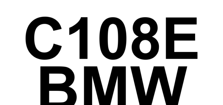 DTC C108E BMW - Definição em inglês: Internal DSC Control Module Valve Coil 'E' Circuit Electrical Definição em Português: Módulo de Controle DSC Interno - Circuito Elétrico da Bobina da Válvula 'E'