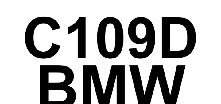 DTC C109D BMW - Definição em inglês: Brake System Control Module ABS Control Time Too Long Definição em Português: Módulo de Controle do Sistema de Freios - Tempo de Controle do ABS Muito Longo