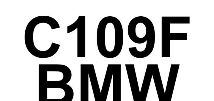DTC C109F BMW - Definição em inglês: Brake System Control Module Hydraulic Pump Definição em Português: Módulo de Controle do Sistema de Freio - Bomba Hidráulica