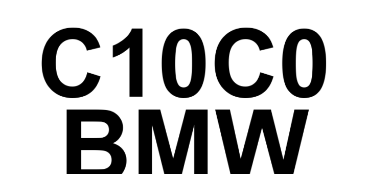 DTC C10C0 BMW - Definição em inglês: Brake System Control Module Configuration Error Definição em Português: Módulo de Controle do Sistema de Freio - Erro de Configuração