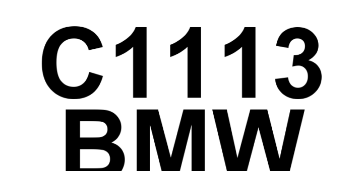 DTC C1113 BMW - Definição em inglês: Vehicle Dynamics Control Module A/D Processing Performance Definição em Português: Módulo de Controle de Dinâmica do Veículo - Desempenho do Processamento A/D