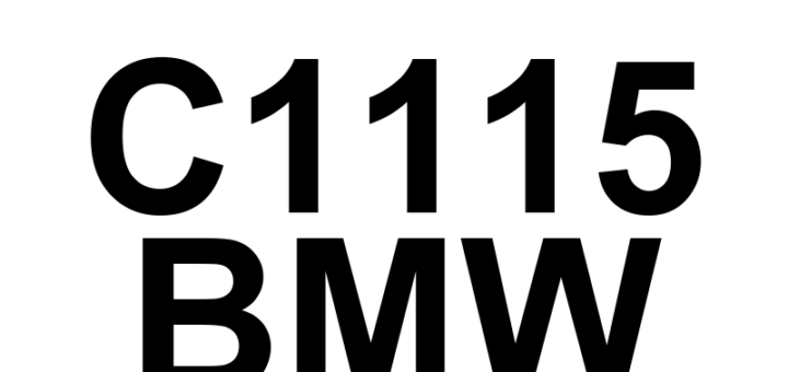 DTC C1115 BMW - Definição em inglês: VIN Not Programmed or Incompatible - Vehicle Dynamics Control Module Definição em Português: Módulo de Controle Dinâmico do Veículo - Número de Identificação do Veículo (VIN) Não Programado ou Incompatível