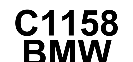 DTC C1158 BMW - Definição em inglês: NOT DEFINED Definição em Português: NÃO DEFINIDO