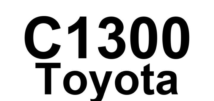 DTC C1300 Toyota - Definição em inglês: Skid Control ECU Malfunction Definição em Português: ECU de Controle de Derrapagem - Mau Funcionamento