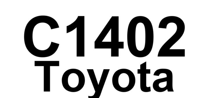 DTC C1402 Toyota - Definição em inglês: Front Speed Sensor LH Malfunction Definição em Português: Sensor de Velocidade Dianteiro Esquerdo - Mau Funcionamento
