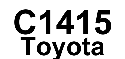 DTC C1415 Toyota - Definição em inglês: Rear Speed Sensor RH Output Malfunction Definição em Português: Sensor de Velocidade Traseiro Direito - Mau Funcionamento de Saída.