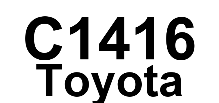 DTC C1416 Toyota - Definição em inglês: Rear Speed Sensor LH Output Malfunction Definição em Português: Sensor de Velocidade Traseiro LH - Mau Funcionamento na Saída