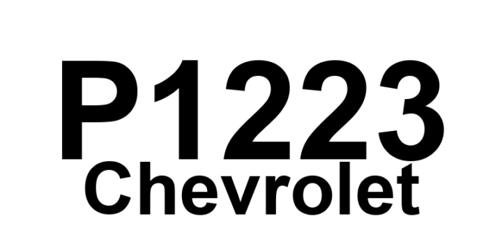 DTC P1223 Chevrolet - Definição em inglês: Injection Control Circuit Commanded State to Actual State Mismatch Definição em Português: Circuito de Controle da Injeção - Incompatibilidade entre o Estado Comandado e o Estado Atual