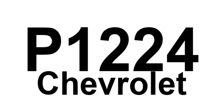 DTC P1224 Chevrolet - Definição em inglês: Fuel Injector 1 Control Circuit Shorted Definição em Português: Circuito de Controle do Injetor de Combustível 1 - Circuito em Curto