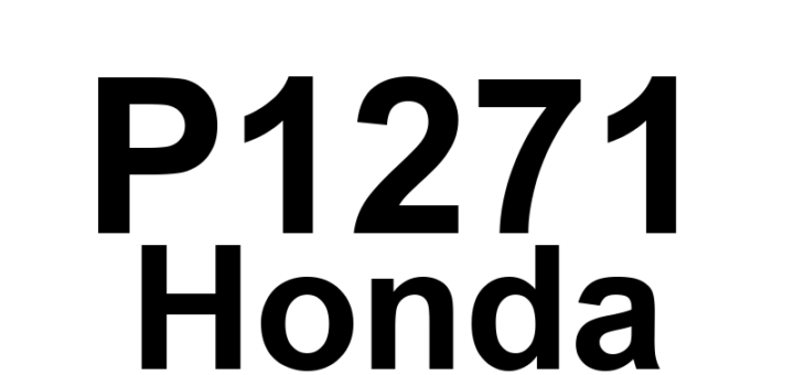 DTC P1271 Honda - Definição em inglês: Throttle Position Sensor 1-2 Correlation Error Definição em Português: Sensor de Posição do Acelerador - Erro de Correlação 1-2.
