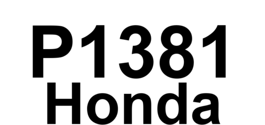 DTC P1381 Honda - Definição em inglês: Camshaft Position Sensor 1 Circuit Malfunction Definição em Português: Sensor de Posição do Eixo de Comando 1 - Mau Funcionamento do Circuito
