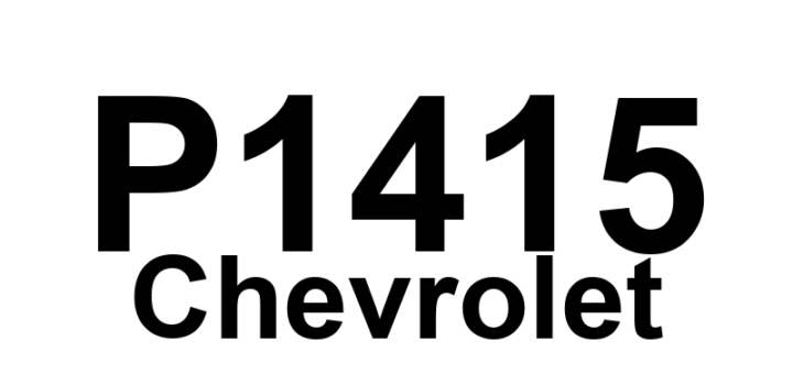 DTC P1415 Chevrolet - Definição em inglês: Secondary Air Injection System (Bank 1) Malfunction Definição em Português: Sistema de Injeção de Ar Secundário - Mau Funcionamento (Banco 1)