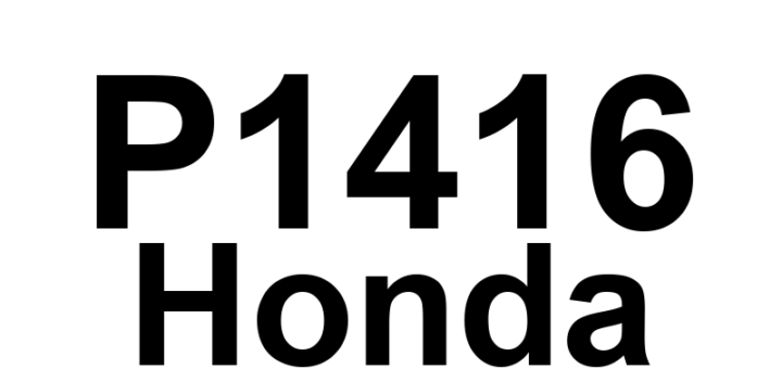 DTC P1416 Honda - Definição em inglês: AIR Pump Electric Current Sensor Signal High Input Definição em Português: Sensor de Corrente Elétrica da Bomba de Ar - Entrada Alta de Sinal
