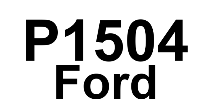 DTC P1504 Ford - Definição em inglês: Idle Air Control System Malfunction Definição em Português: Sistema de Controle de Ar da Marcha Lenta - Mau Funcionamento