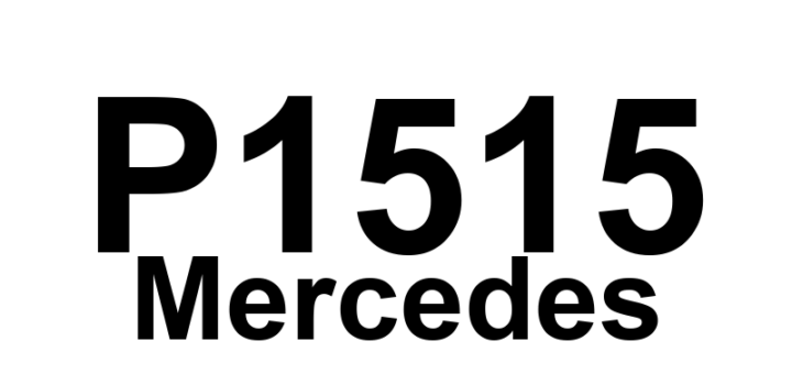 DTC P1515 Mercedes - Definição em inglês: Maximum speed limiter Definição em Português: Limitador de velocidade máxima - Problema detectado
