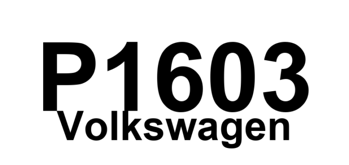 DTC P1603 Volkswagen - Definição em inglês: Internal Control Module Malfunction Definição em Português: Módulo de Controle Interno - Funcionamento Incorreto