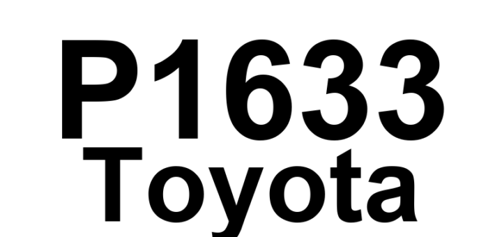 DTC P1633 Toyota - Definição em inglês: ECM Malfunction (ETCS Circuit) Definição em Português: Mau funcionamento do ECM (Circuito do ETCS)