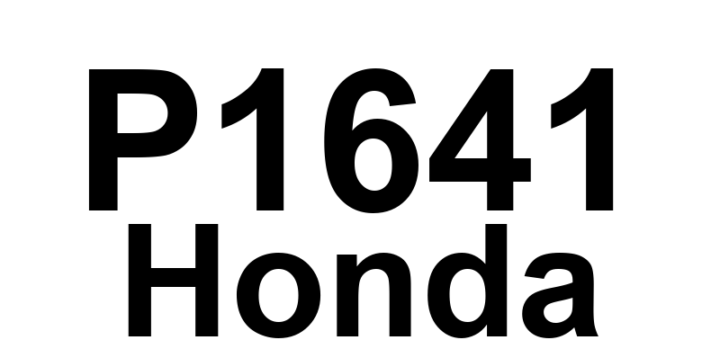 DTC P1641 Honda - Definição em inglês: ACTRQ Motor Torque Signal Circuit High Input Definição em Português: Circuito do Sinal de Torque do Motor ACTRQ - Entrada Alta