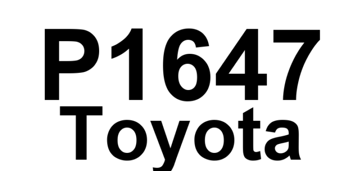 DTC P1647 Toyota - Definição em inglês: CAN Communication Malfunction Definição em Português: Comunicação CAN - Mau funcionamento