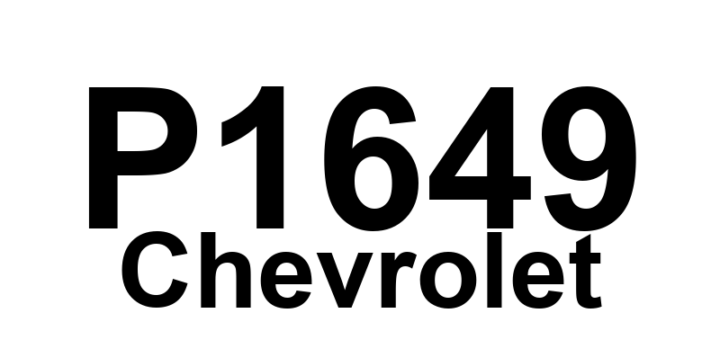 DTC P1649 Chevrolet - Definição em inglês: Immobilizer Security Code Not Programmed Definição em Português: Código de Segurança do Imobilizador - Não Programado